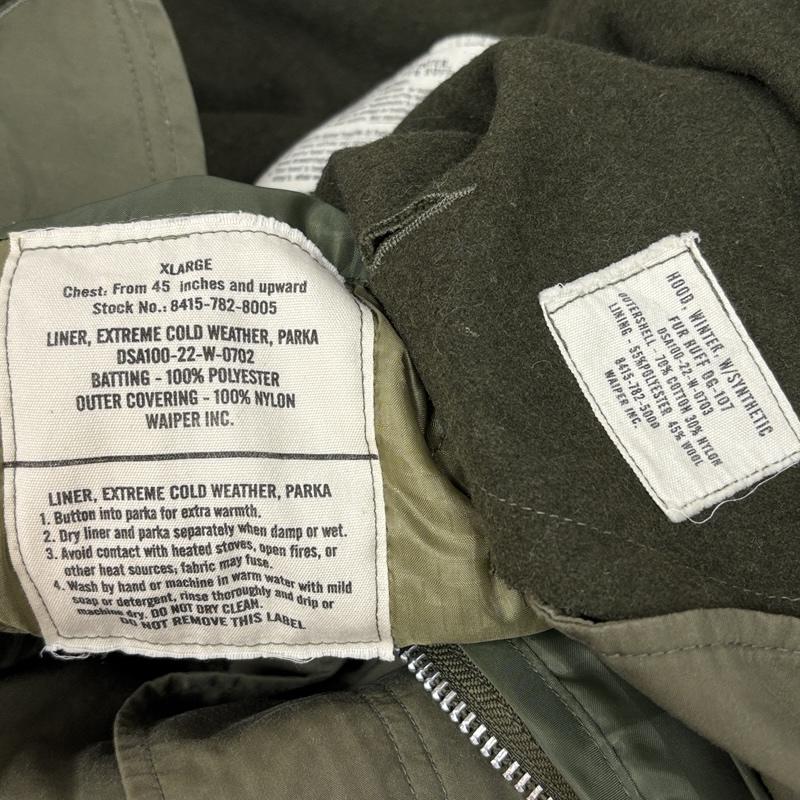 古着 USED コート コート一般 WAIPER ワイパー DSA-22 M-65 PARKA ミリタリー モッズ コート フード ライナー付 XL メンズ USED 古着 中古 50164284