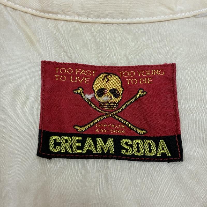 クリームソーダ CREAMSODA シャツ、ブラウス 半袖 金タグ ピンタック プリーツ オープンカラー 開襟 シルク シャツ ロカビリー - メンズ USED 古着 中古 50164289