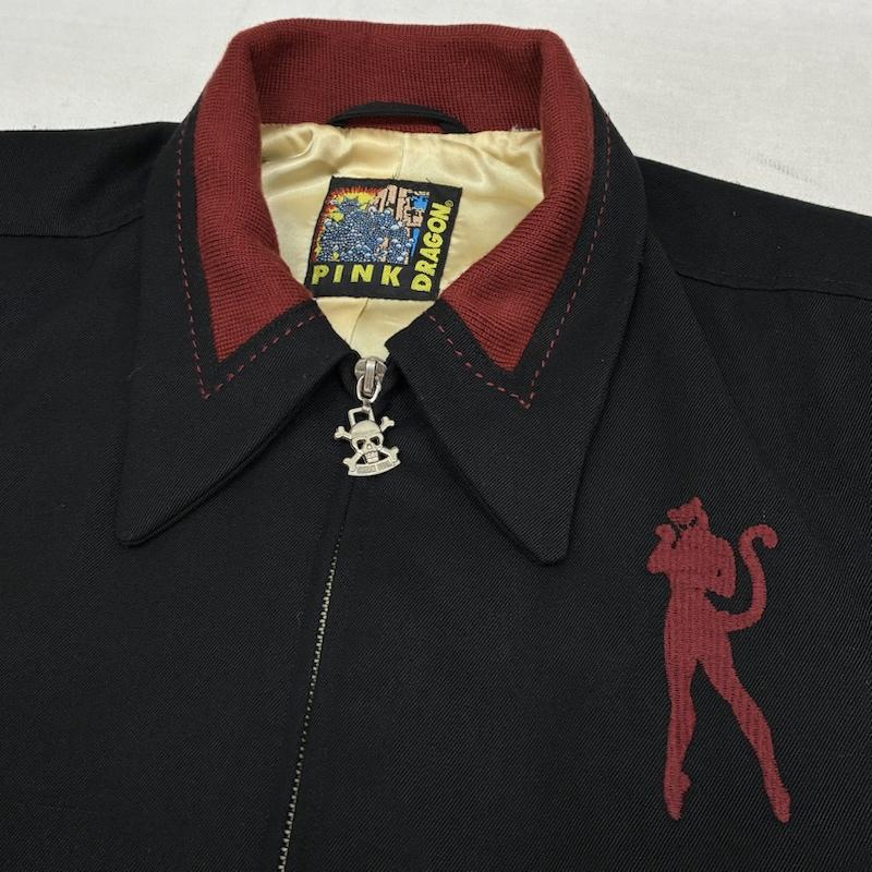 クリームソーダ CREAMSODA ジャケット、上着 ジャンパー、ブルゾン PINK DRAGON ピンクドラゴン レーヨン ジップアップ ブルゾン ロカビリー - メンズ USED 古着 中古 50164297
