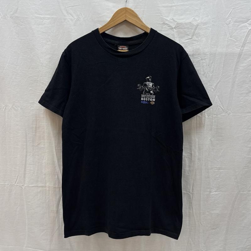 ハーレーダビッドソン Harley-Davidson Tシャツ 半袖 2016 ANNUAL DEALER MEETING BOSTON ボストン ロゴ クルーネック Tシャツ M 黒 / ブラック / black メンズ USED 古着 中古 50164300