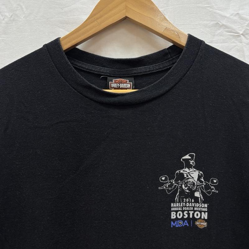 ハーレーダビッドソン Harley-Davidson Tシャツ 半袖 2016 ANNUAL DEALER MEETING BOSTON ボストン ロゴ クルーネック Tシャツ M 黒 / ブラック / black メンズ USED 古着 中古 50164300