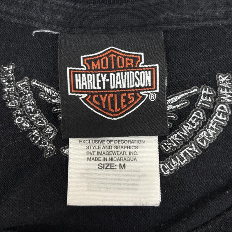 ハーレーダビッドソン Harley-Davidson Tシャツ 半袖 2016 ANNUAL DEALER MEETING BOSTON ボストン ロゴ クルーネック Tシャツ M 黒 / ブラック / black メンズ USED 古着 中古 50164300