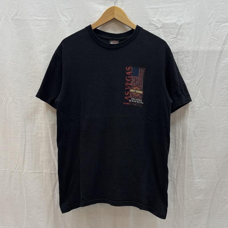 ハーレーダビッドソン Harley-Davidson Tシャツ 半袖 2015 SUMMER DEALER MEETING LAS VEGAS ロゴ プリント クルーネック Tシャツ M 黒 / ブラック / black メンズ USED 古着 中古 50164302