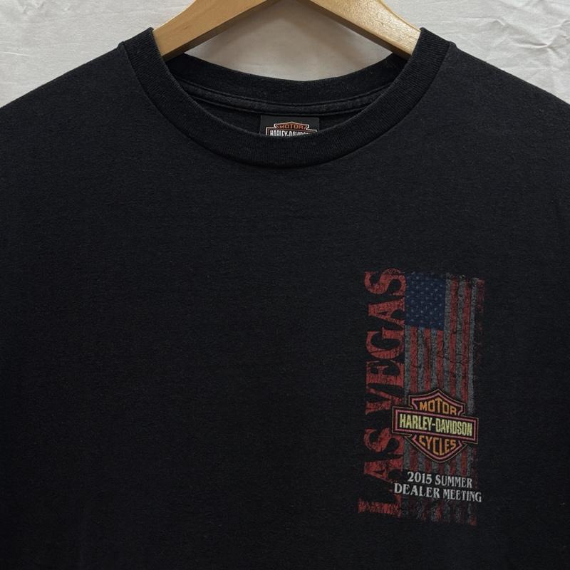 ハーレーダビッドソン Harley-Davidson Tシャツ 半袖 2015 SUMMER DEALER MEETING LAS VEGAS ロゴ プリント クルーネック Tシャツ M 黒 / ブラック / black メンズ USED 古着 中古 50164302