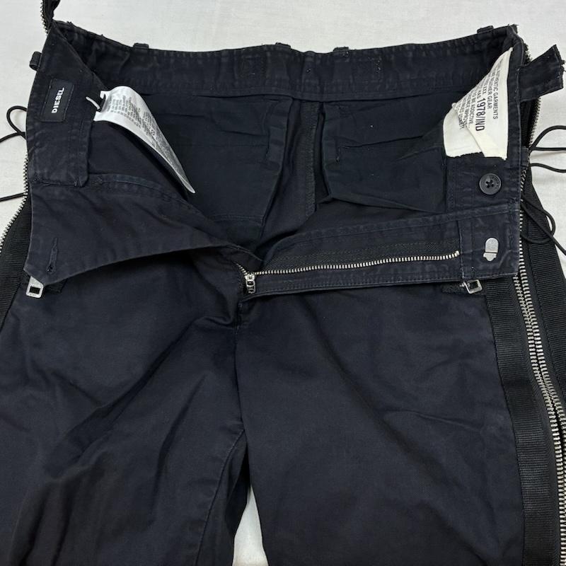 ディーゼル DIESEL ボトムス ボトムス ジップギミック サイド レースアップ コットン ミリタリー パンツ 28インチ メンズ USED 古着 中古 50164309