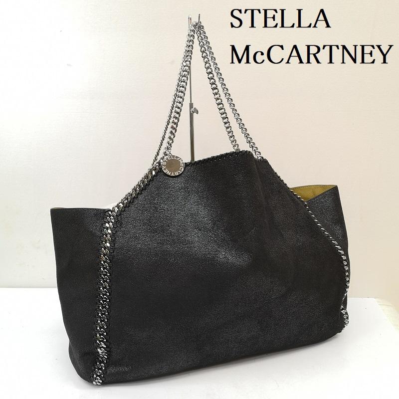 ステラマッカートニー STELLA McCARTNEY トートバッグ トートバッグ 498494 W8187 FALABELLA 2WAY リバーシブル ハンド ショルダー トート バッグ 黒 / ブラック / black レディース USED 古着 中古 50164311