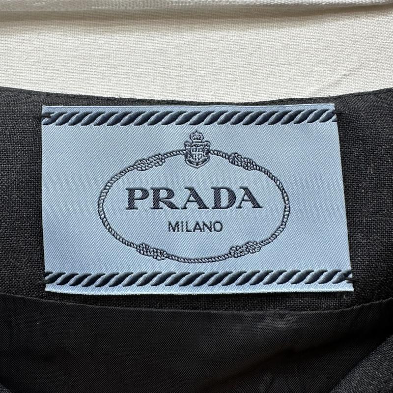 プラダ PRADA ワンピース ミニスカート ウール キャミ ワンピース DNA942 40 黒 / ブラック / black X ダークグレー / ダークグレー / レディース USED 古着 中古 50164313
