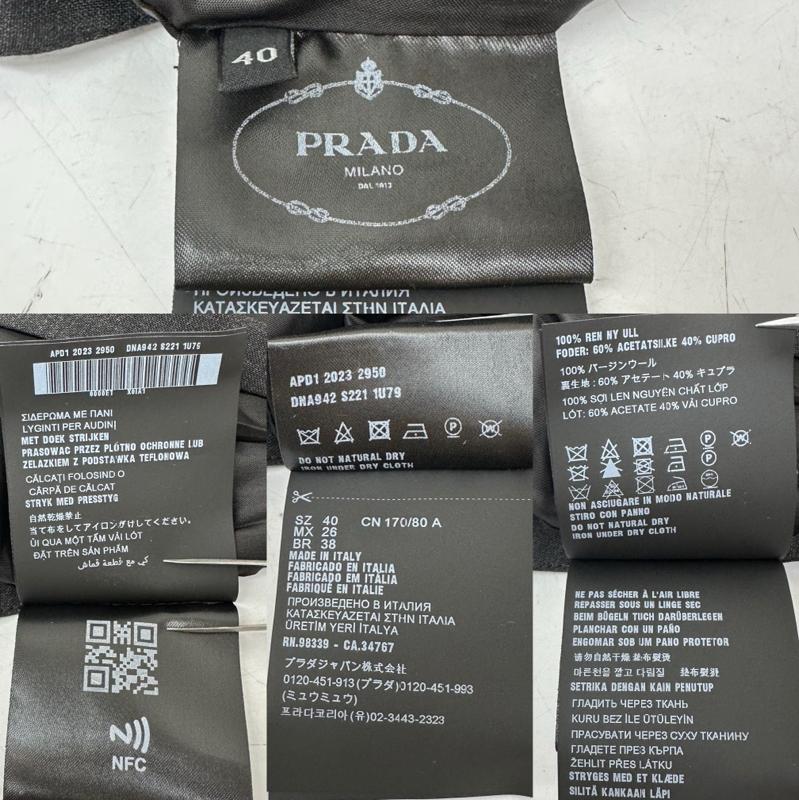 プラダ PRADA ワンピース ミニスカート ウール キャミ ワンピース DNA942 40 黒 / ブラック / black X ダークグレー / ダークグレー / レディース USED 古着 中古 50164313