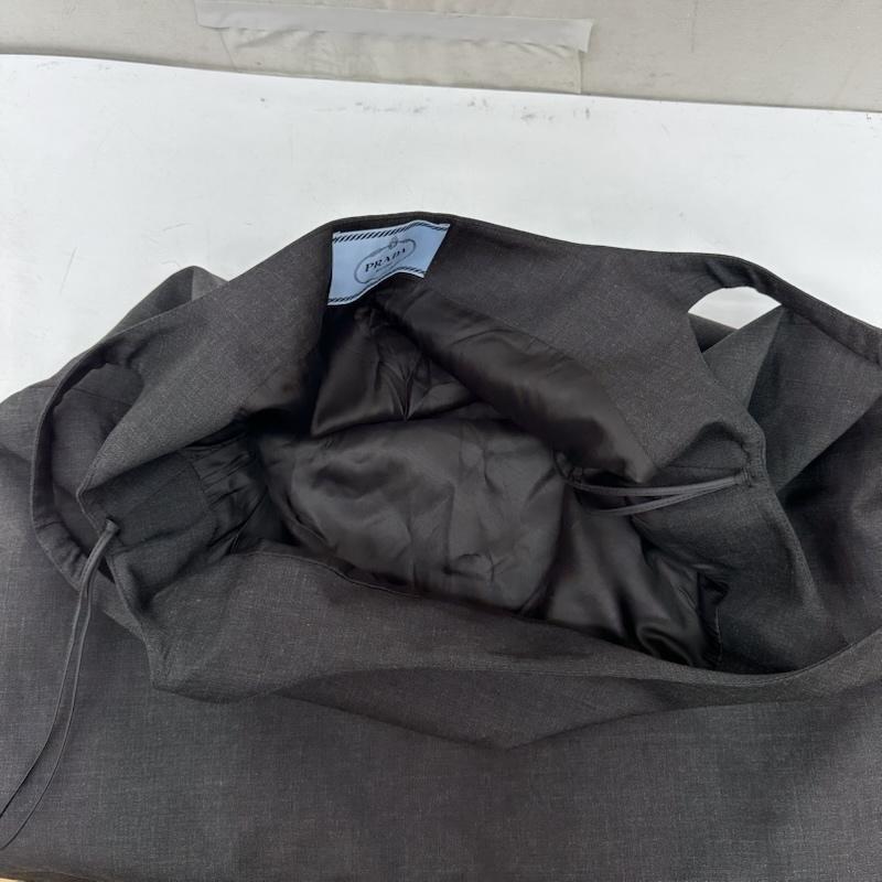 プラダ PRADA ワンピース ミニスカート ウール キャミ ワンピース DNA942 40 黒 / ブラック / black X ダークグレー / ダークグレー / レディース USED 古着 中古 50164313
