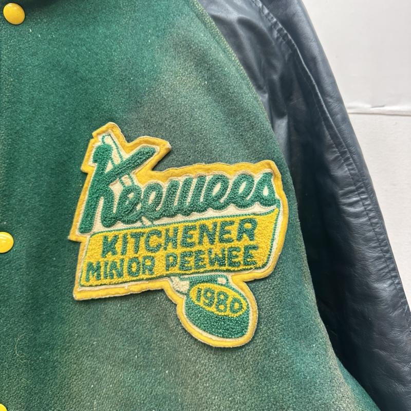 古着 USED ジャケット、上着 ジャンパー、ブルゾン 80s 90s 袖レザー ワッペン ウール スタジャン 48 緑 / グリーン / green メンズ USED 古着 中古 50164314