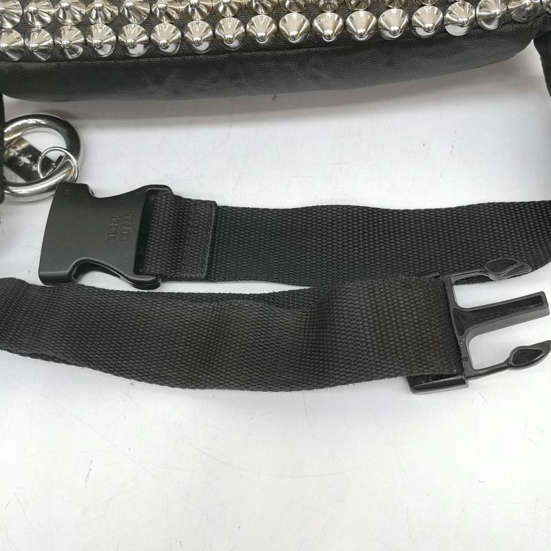 リメイクフルギ リメイク古着 ウエストバッグ ウエストバッグ ラッキー大吉 MARUEM リメイク ハンドメイド スタッズ ウエスト バッグ 黒 / ブラック / black メンズ USED 古着 中古 50164319