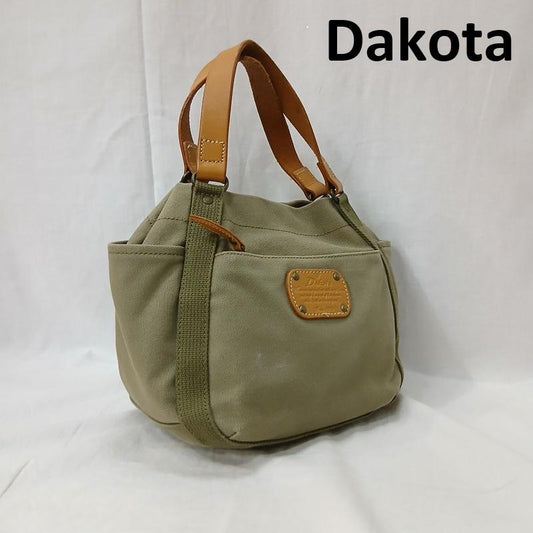ダコタ Dakota ハンドバッグ ハンドバッグ pitt ピット ハンドバッグ カーキ レザー キャンバス 革 カーキ - 無地 X ロゴ、文字 茶 / ブラウン / brown X カーキ / カーキ / khaki レディース USED 古着 中古 50164324