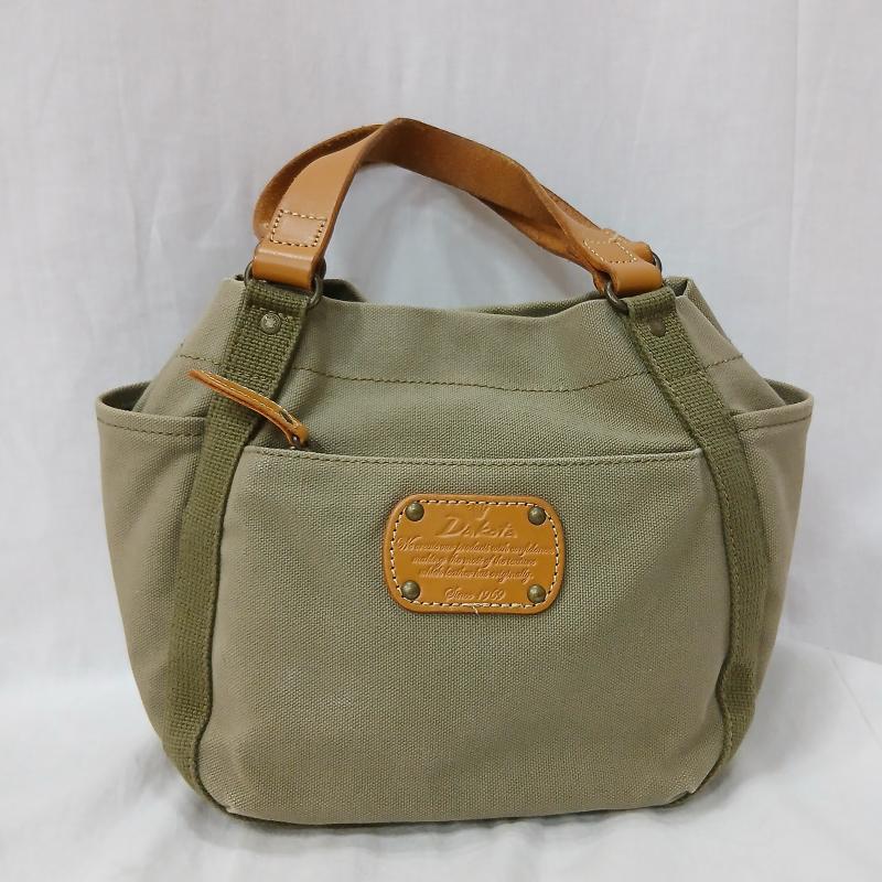 ダコタ Dakota ハンドバッグ ハンドバッグ pitt ピット ハンドバッグ カーキ レザー キャンバス 革 カーキ - 無地 X ロゴ、文字 茶 / ブラウン / brown X カーキ / カーキ / khaki レディース USED 古着 中古 50164324