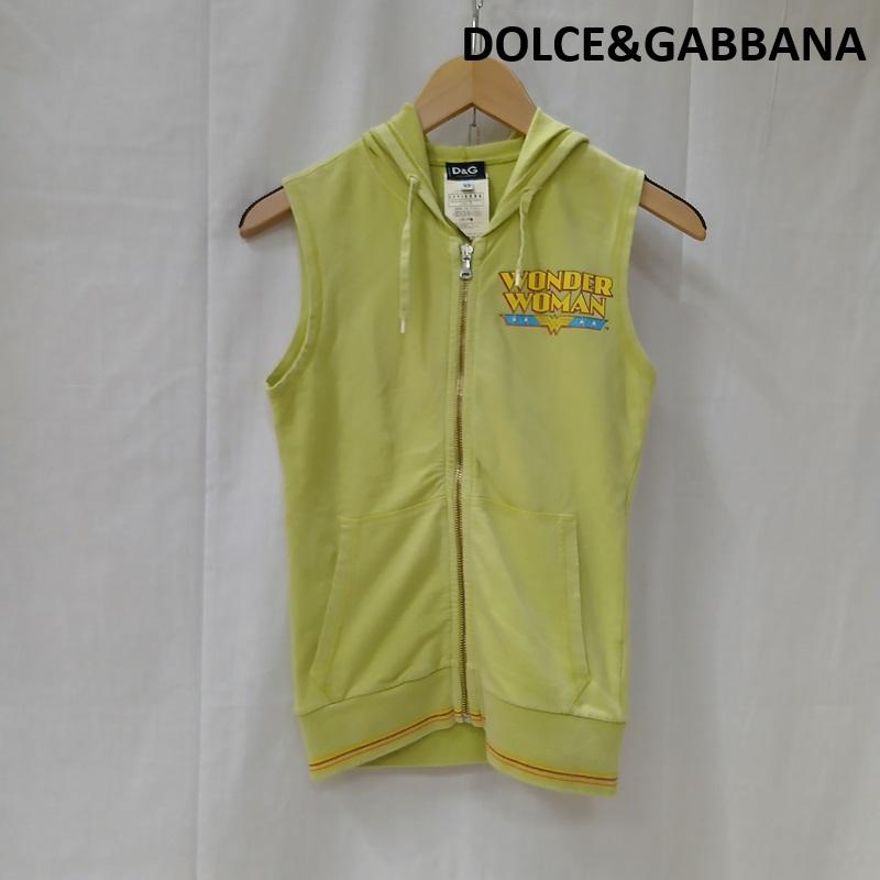 ドルチェアンドガッバーナ DOLCE&GABBANA パーカー 半袖 ワンダーウーマン ノースリーブ パーカー y2k XS 緑 / グリーン / green レディース USED 古着 中古 50164326