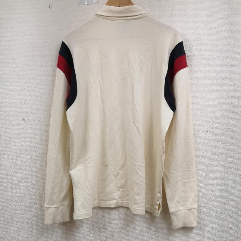 ラルフローレン RALPHLAUREN ポロシャツ 長袖 ロゴ刺繍 プロダクトタグ 布タグ ライン切り替え M 白 / ホワイト / white メンズ USED 古着 中古 50164336