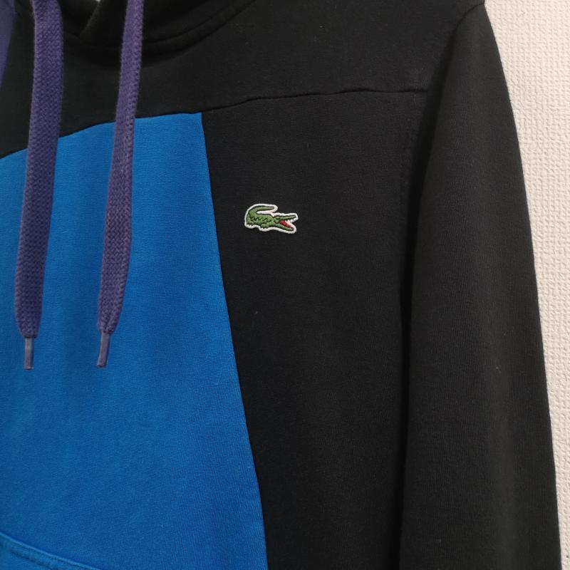 ラコステ ライブ LACOSTE L!VE パーカー 長袖 緑ワニ ロゴ刺繡 クレイジーパターン 切り替え カンガルーポケット 2 黒 / ブラック / black X 青 / ブルー / blue X 紫 / パープル / purple X 灰 / グレー / gray メンズ USED 古着 中古 50164340