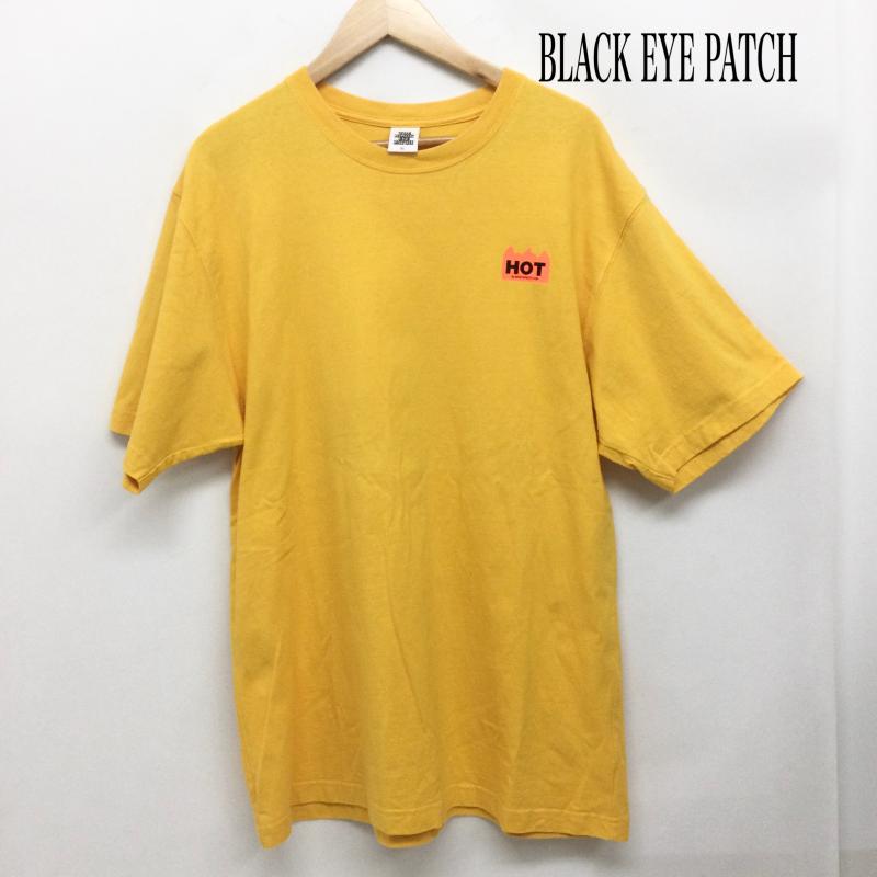 ブラックアイパッチ BlackEyePatch Tシャツ 半袖 THE BLACK EYE PATCH HOT Tシャツ XL ロゴ、文字 黄 / イエロー / yellow メンズ USED 古着 中古 50164345