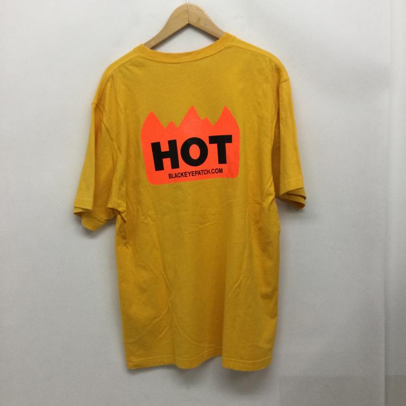 ブラックアイパッチ BlackEyePatch Tシャツ 半袖 THE BLACK EYE PATCH HOT Tシャツ XL ロゴ、文字 黄 / イエロー / yellow メンズ USED 古着 中古 50164345