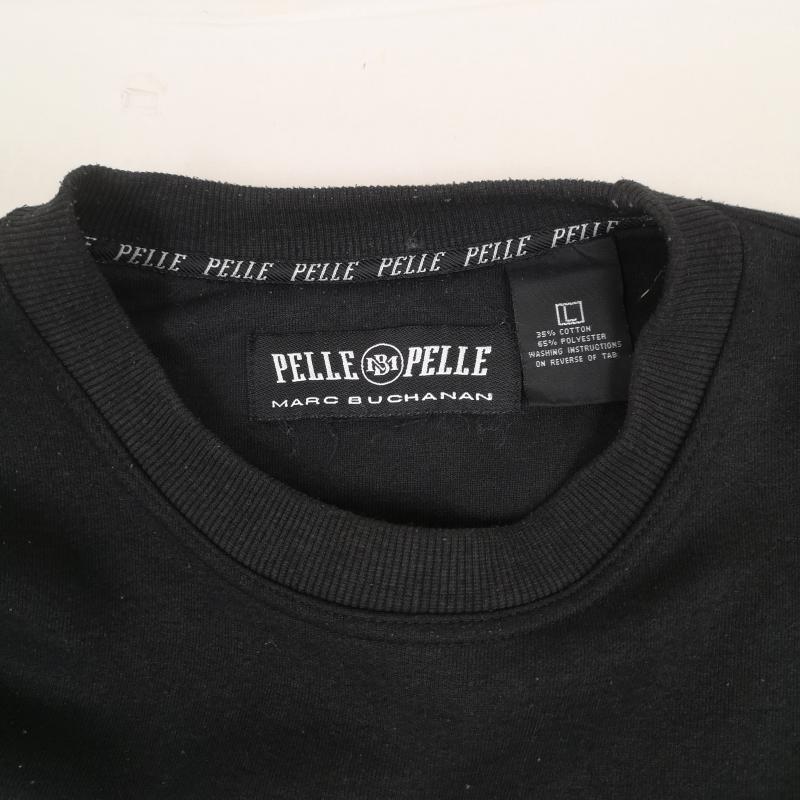 ペレペレ PELLEPELLE トレーナー 長袖 ラバー ワッペン クリアパッチ 裏起毛 ビッグシルエット スウェット 黒 / ブラック / black メンズ USED 古着 中古 50164363