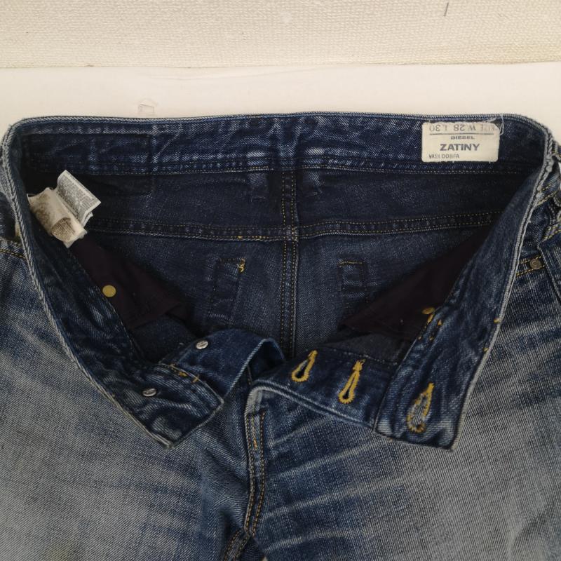 ディーゼル DIESEL パンツ デニム、ジーンズ ウォッシュ加工 ダメージ加工 コインポケット フレア 00E7040M002 28インチ インディゴ / インディゴ / Indigo メンズ USED 古着 中古 50164367