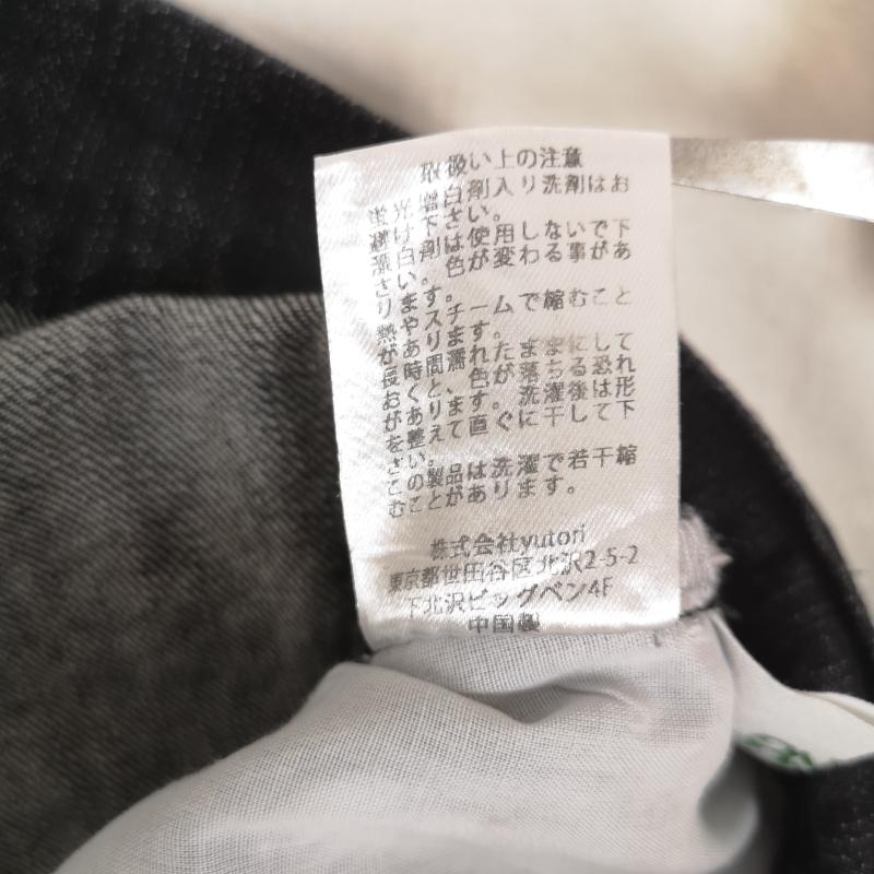 古着 USED パンツ デニム、ジーンズ ダブルニー ラインスタッズ ロゴ刺繍 ワイド シルエット バタフライ 蝶 M 黒 / ブラック / black メンズ USED 古着 中古 50164374