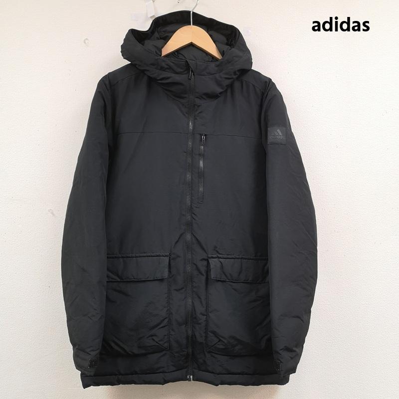 アディダス adidas ジャケット、上着 ジャンパー、ブルゾン 中綿 パデッド ジャケット 耐久 撥水 ロゴワッペン L 黒 / ブラック / black メンズ USED 古着 中古 50164375