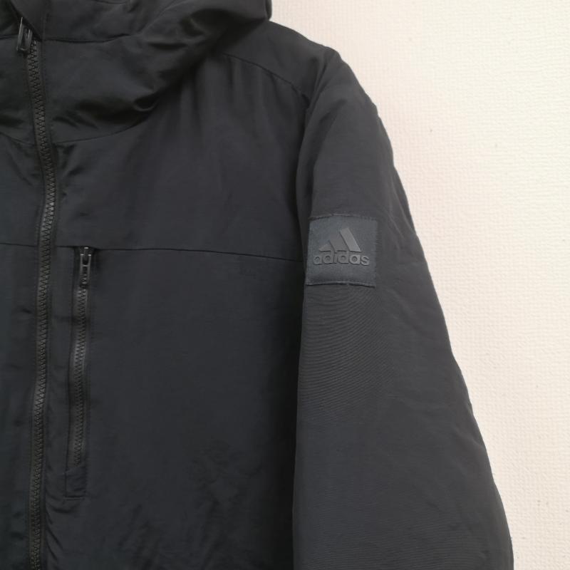アディダス adidas ジャケット、上着 ジャンパー、ブルゾン 中綿 パデッド ジャケット 耐久 撥水 ロゴワッペン L 黒 / ブラック / black メンズ USED 古着 中古 50164375