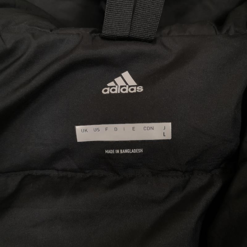 アディダス adidas ジャケット、上着 ジャンパー、ブルゾン 中綿 パデッド ジャケット 耐久 撥水 ロゴワッペン L 黒 / ブラック / black メンズ USED 古着 中古 50164375
