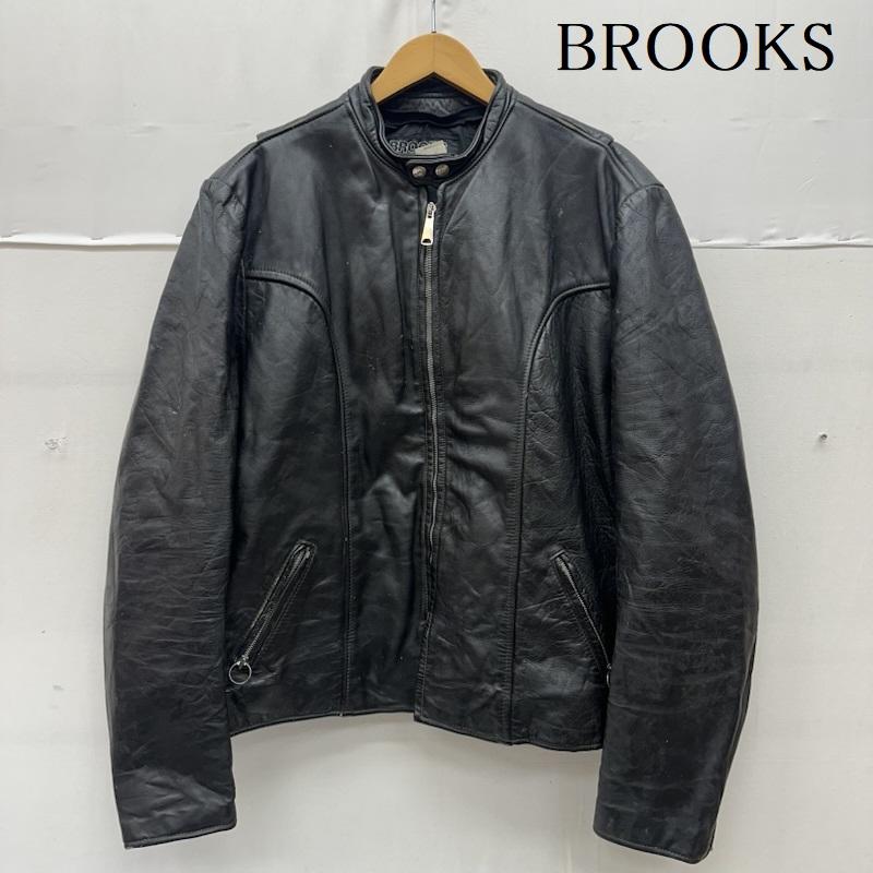 ブルックス BROOKS ジャケット、上着 レザージャケット 80s USA製 シングル ライダース レザ－ ジャケット - 黒 / ブラック / black メンズ USED 古着 中古 50164377