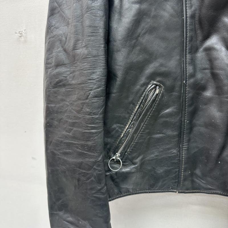 ブルックス BROOKS ジャケット、上着 レザージャケット 80s USA製 シングル ライダース レザ－ ジャケット - 黒 / ブラック / black メンズ USED 古着 中古 50164377