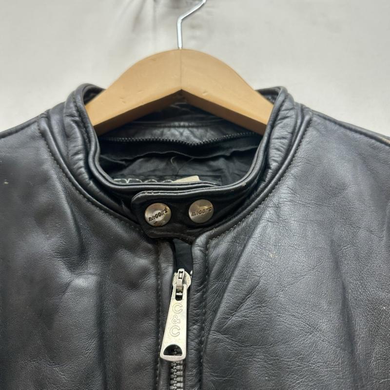 ブルックス BROOKS ジャケット、上着 レザージャケット 80s USA製 シングル ライダース レザ－ ジャケット - 黒 / ブラック / black メンズ USED 古着 中古 50164377