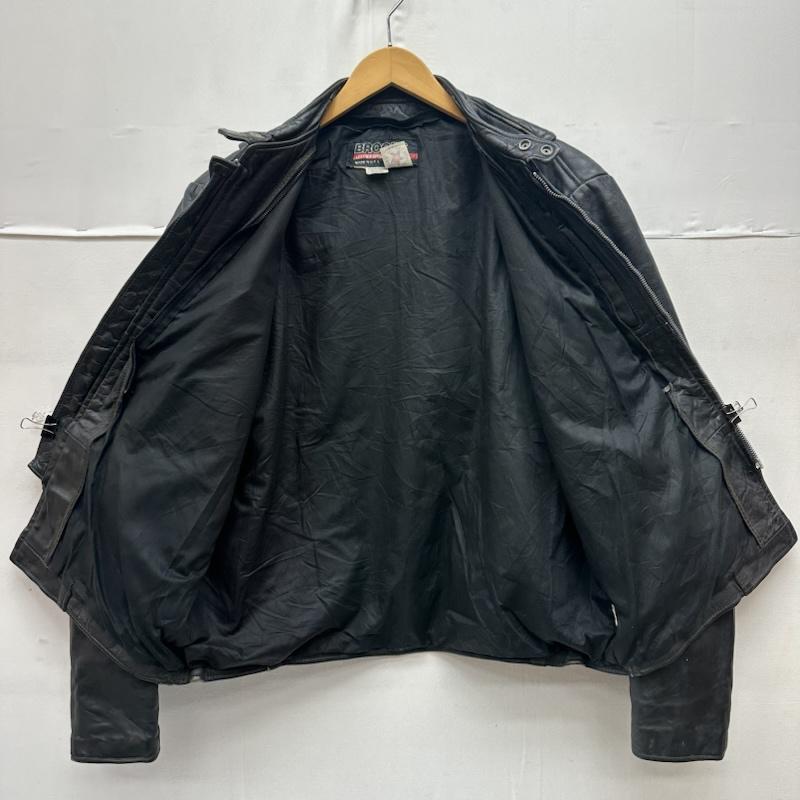 ブルックス BROOKS ジャケット、上着 レザージャケット 80s USA製 シングル ライダース レザ－ ジャケット - 黒 / ブラック / black メンズ USED 古着 中古 50164377