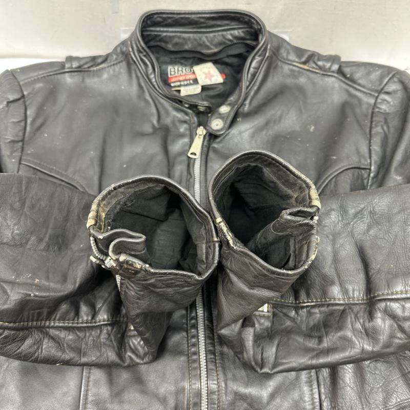 ブルックス BROOKS ジャケット、上着 レザージャケット 80s USA製 シングル ライダース レザ－ ジャケット - 黒 / ブラック / black メンズ USED 古着 中古 50164377