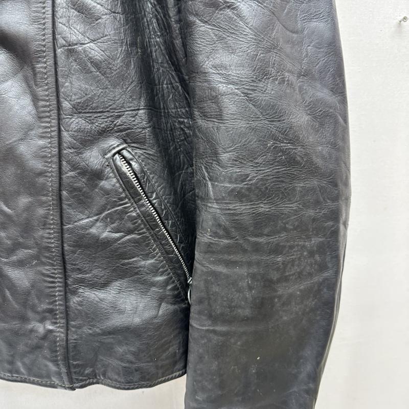 ブルックス BROOKS ジャケット、上着 レザージャケット 80s USA製 シングル ライダース レザ－ ジャケット - 黒 / ブラック / black メンズ USED 古着 中古 50164377