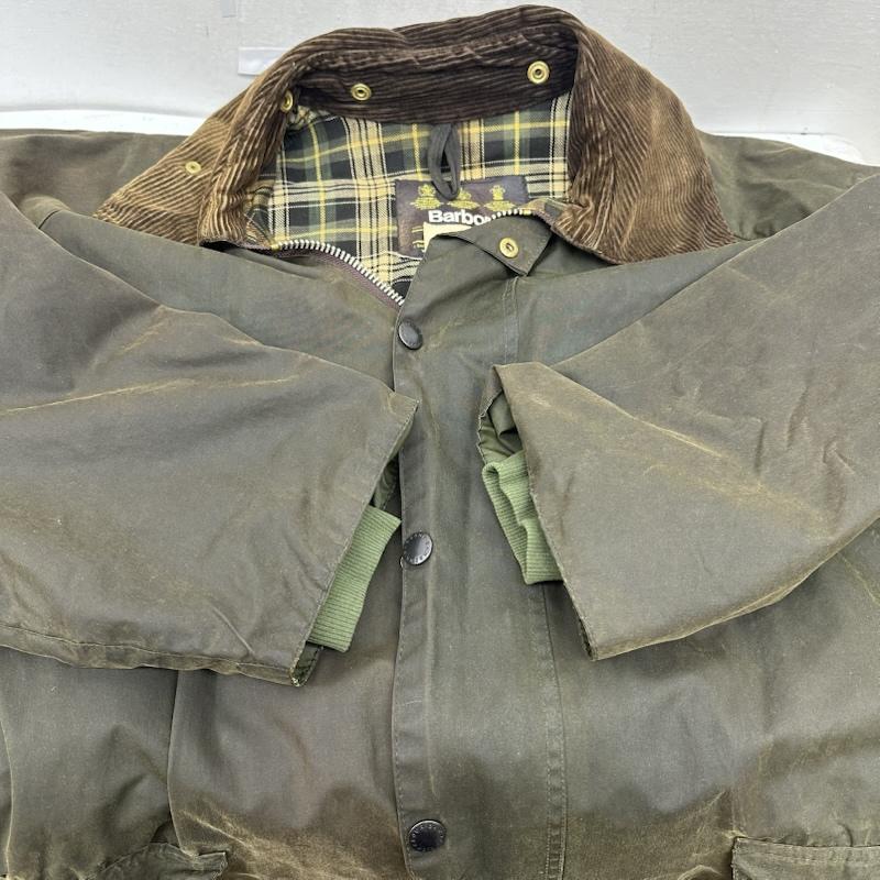 バーブァー Barbour コート コート一般 BURGHLEY ワックス オイルド コート - オリーブグリーン / オリーブグリーン / メンズ USED 古着 中古 50164378