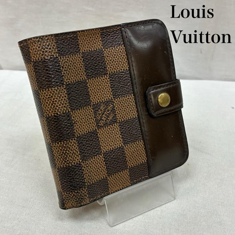ルイヴィトン LOUIS VUITTON 財布 二つ折り ダミエ エベヌ コンパクト ジップ ウォレット N61668 ラウンドファスナー 二つ折り 財布 - メンズ USED 古着 中古 50164379