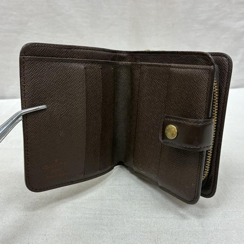 ルイヴィトン LOUIS VUITTON 財布 二つ折り ダミエ エベヌ コンパクト ジップ ウォレット N61668 ラウンドファスナー 二つ折り 財布 - メンズ USED 古着 中古 50164379