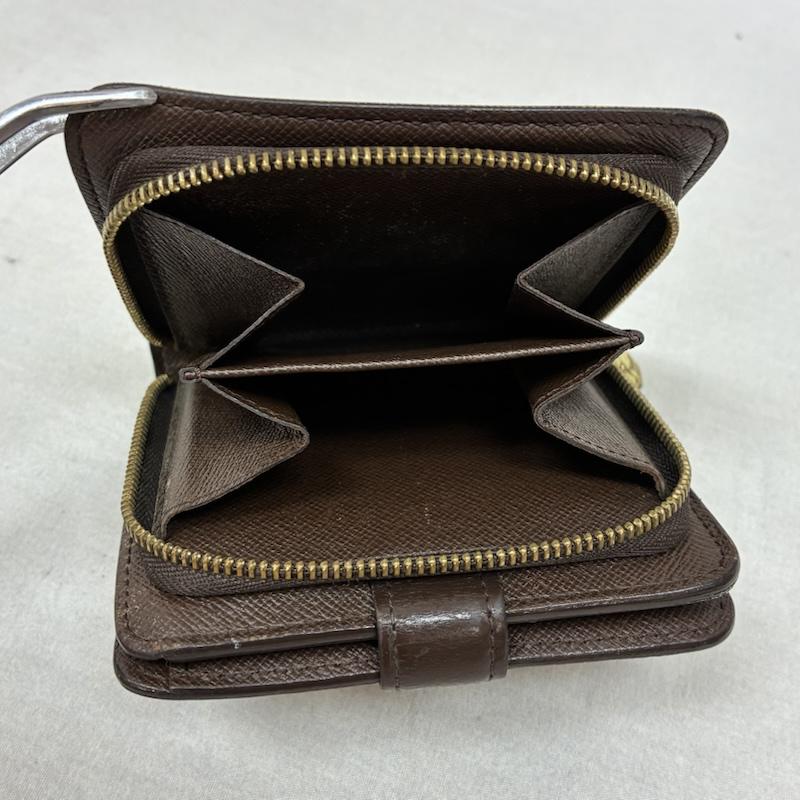 ルイヴィトン LOUIS VUITTON 財布 二つ折り ダミエ エベヌ コンパクト ジップ ウォレット N61668 ラウンドファスナー 二つ折り 財布 - メンズ USED 古着 中古 50164379