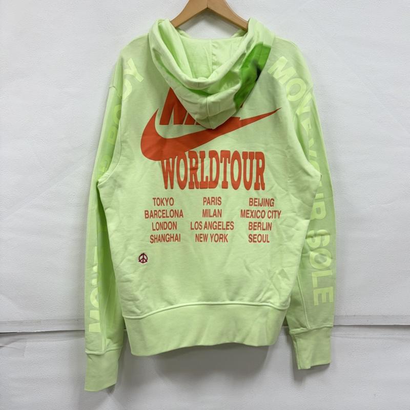 ナイキ NIKE パーカー 長袖 AS M NSW FT CREW HOODIE WTOUR スマイリーマーク ロゴ 刺繍 両面プリント フーディー パーカー DA0932-383 M ロゴ、文字 X プリント X 刺繍 黄緑 / イエローグリーン / X 橙 / オレンジ / orange メンズ USED 古着 中古 50164382