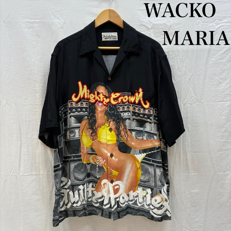ワコマリア WACKO MARIA シャツ、ブラウス 半袖 22ss Mighty Crown マイティークラウン S/S HAWAIIAN SHIRT オープンカラー アロハシャツ L メンズ USED 古着 中古 50164389