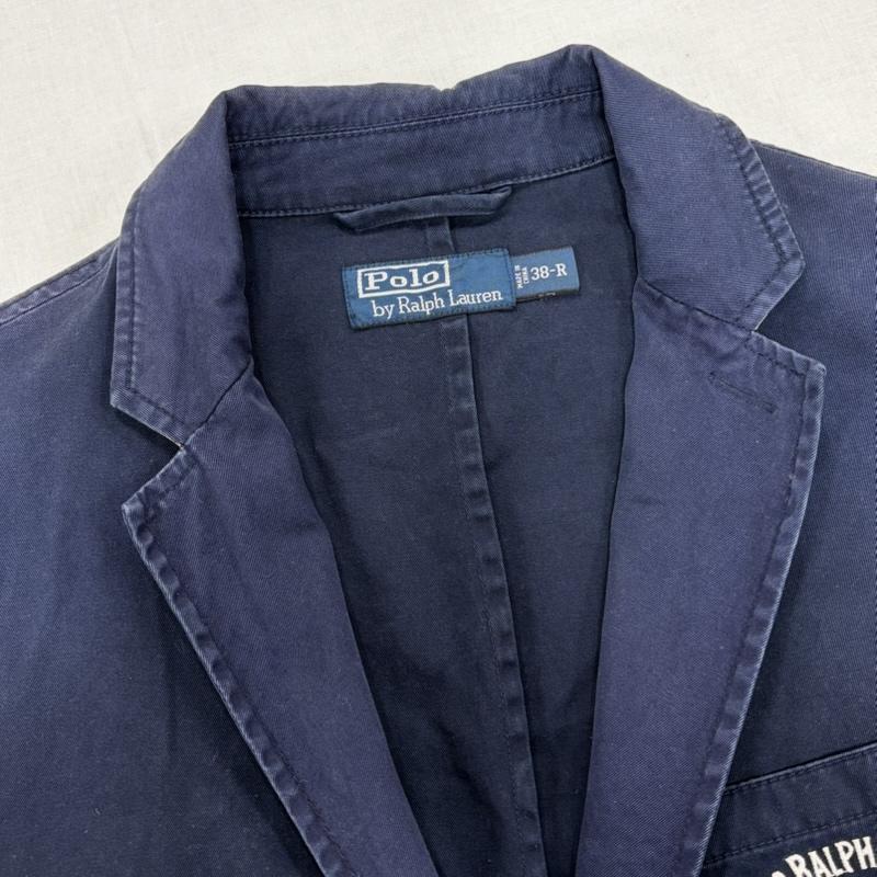 ポロバイラルフローレン Polo by RALPH LAUREN ジャケット、上着 ジャケット、ブレザー 90s R.L.Y.C.テーラード ジャケット ロゴ 刺繍 ヨットクラブ フェード ヴィンテージ 38 ロゴ、文字 X 刺繍 紺 / ネイビー / navy X 白 / ホワイト / white メンズ USED 古着 中古 50164392