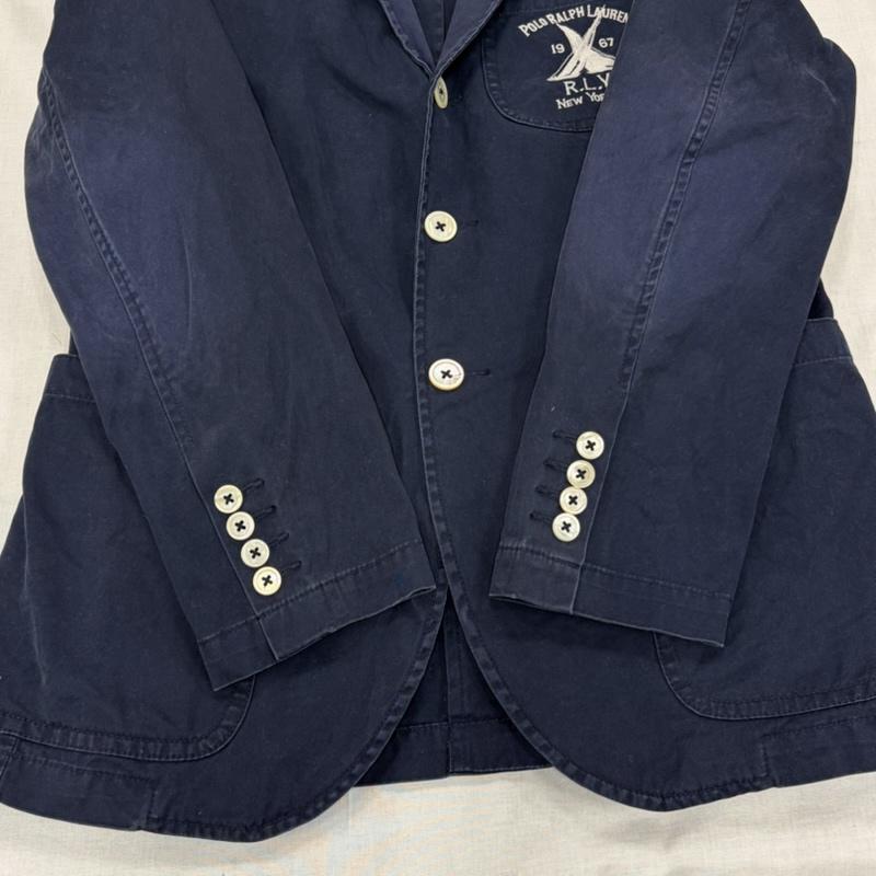 ポロバイラルフローレン Polo by RALPH LAUREN ジャケット、上着 ジャケット、ブレザー 90s R.L.Y.C.テーラード ジャケット ロゴ 刺繍 ヨットクラブ フェード ヴィンテージ 38 ロゴ、文字 X 刺繍 紺 / ネイビー / navy X 白 / ホワイト / white メンズ USED 古着 中古 50164392