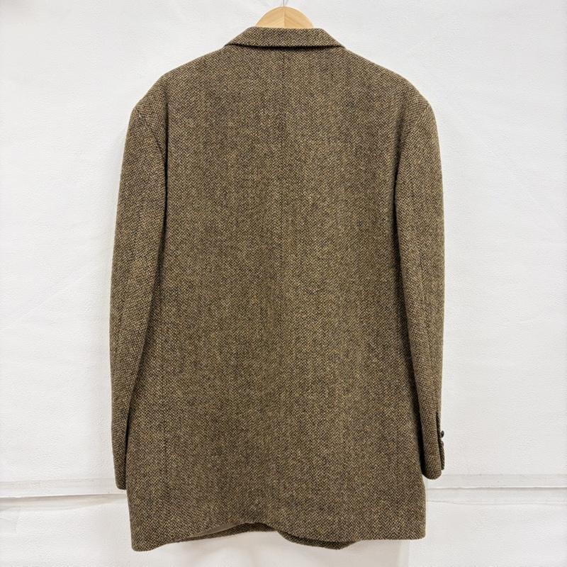 パパス PAPAS ジャケット、上着 ジャケット、ブレザー HARRIS TWEED ハリスツイード コラボ くるみボタン テーラード ジャケット ウール100％ L 茶 / ブラウン / brown X ベージュ / ベージュ / beige メンズ USED 古着 中古 50164393