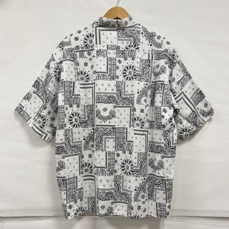 モンキータイム MONKEY TIME シャツ、ブラウス 半袖 半袖 ペイズリー ワークシャツ バンダナ UNITED ARROWS ユナイテッドアローズ L プリント X ペイズリー 白 / ホワイト / white X 黒 / ブラック / black メンズ USED 古着 中古 50164395