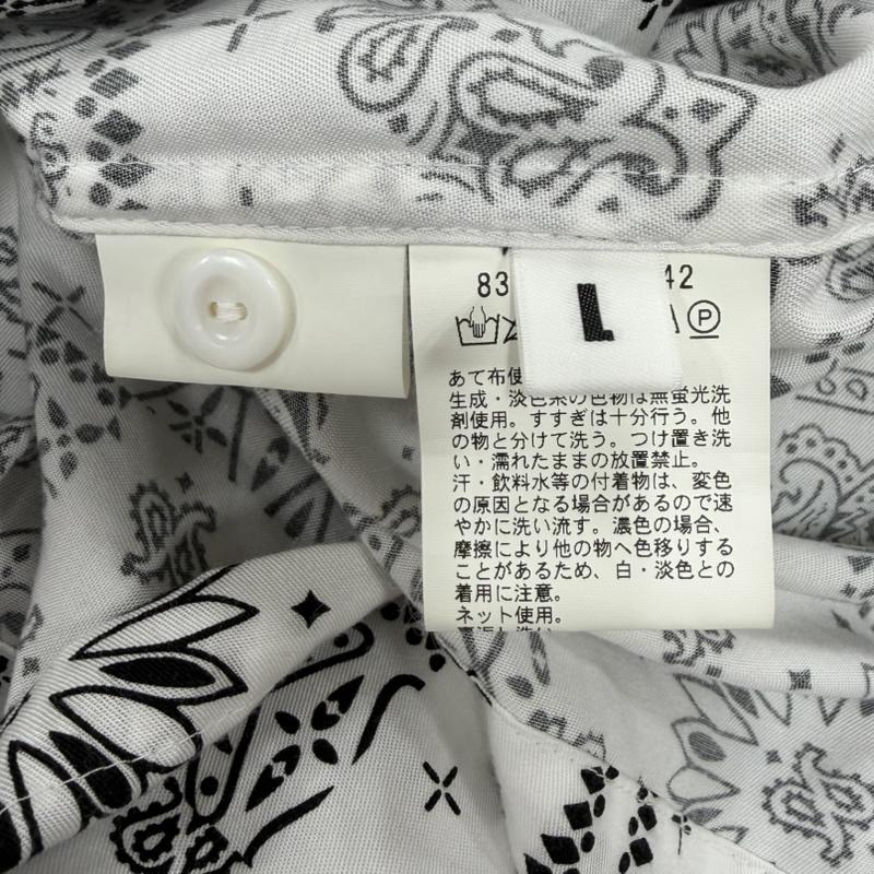 モンキータイム MONKEY TIME シャツ、ブラウス 半袖 半袖 ペイズリー ワークシャツ バンダナ UNITED ARROWS ユナイテッドアローズ L プリント X ペイズリー 白 / ホワイト / white X 黒 / ブラック / black メンズ USED 古着 中古 50164395