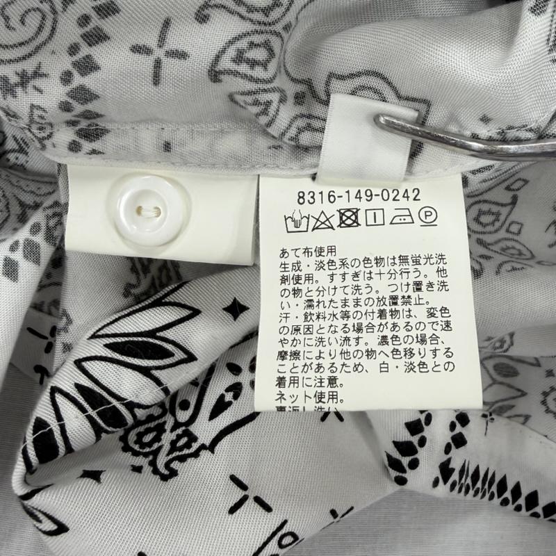 モンキータイム MONKEY TIME シャツ、ブラウス 半袖 半袖 ペイズリー ワークシャツ バンダナ UNITED ARROWS ユナイテッドアローズ L プリント X ペイズリー 白 / ホワイト / white X 黒 / ブラック / black メンズ USED 古着 中古 50164395