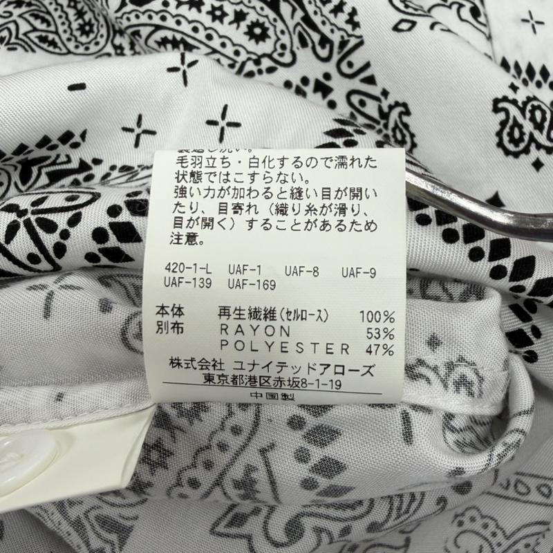 モンキータイム MONKEY TIME シャツ、ブラウス 半袖 半袖 ペイズリー ワークシャツ バンダナ UNITED ARROWS ユナイテッドアローズ L プリント X ペイズリー 白 / ホワイト / white X 黒 / ブラック / black メンズ USED 古着 中古 50164395