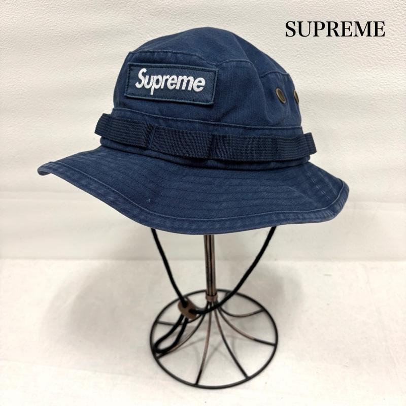 シュプリーム Supreme 帽子 ハット Military Boonie ミリタリー ブーニー サファリハット BOX ロゴ アウトドア メタルピン ジャングル - ロゴ、文字 X 刺繍 紺 / ネイビー / navy X 白 / ホワイト / white メンズ USED 古着 中古 50164397