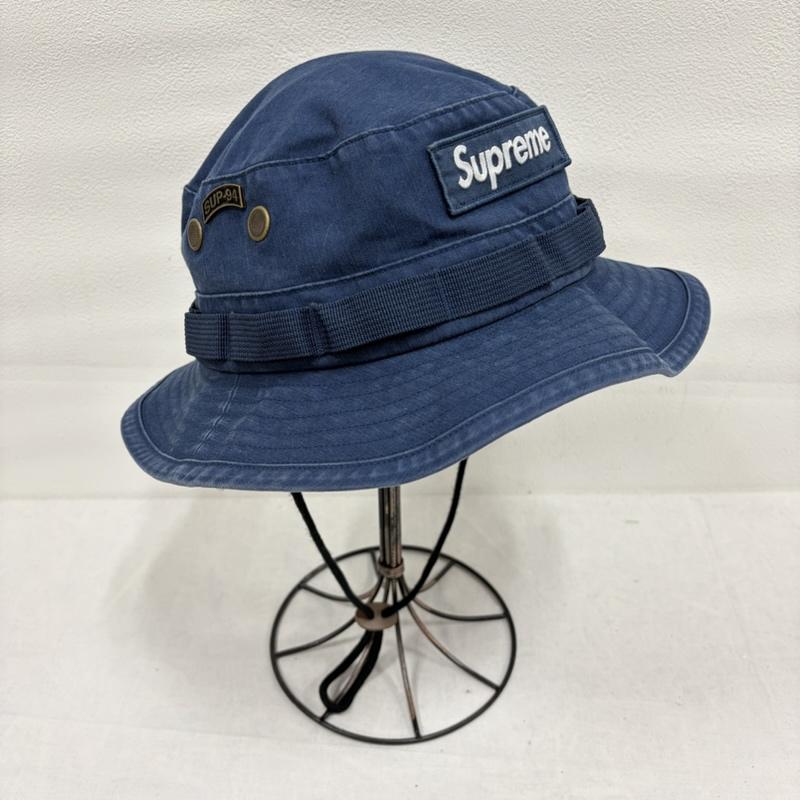 シュプリーム Supreme 帽子 ハット Military Boonie ミリタリー ブーニー サファリハット BOX ロゴ アウトドア メタルピン ジャングル - ロゴ、文字 X 刺繍 紺 / ネイビー / navy X 白 / ホワイト / white メンズ USED 古着 中古 50164397