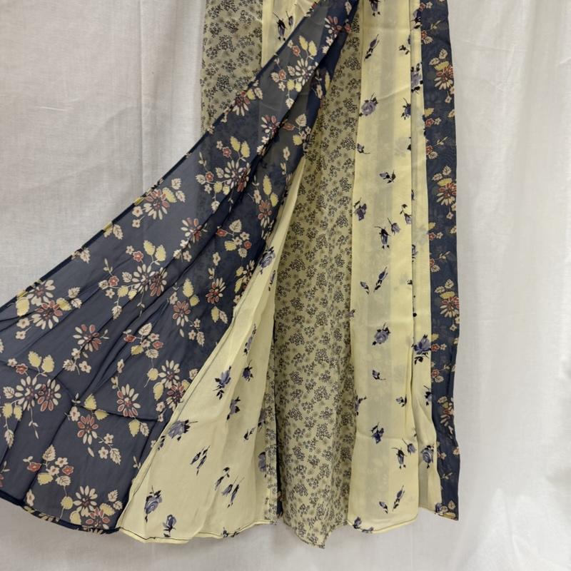 ラルフローレン RALPHLAUREN スカート ロングスカート RALPH RALPHLAUREN インパクト21製 パネルデザイン ラップスカート 花柄 ブルー レーヨン S 花柄 青 / ブルー / blue レディース USED 古着 中古 50164408